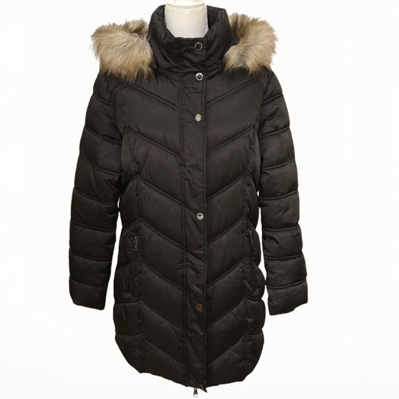 Kenneth Cole Faux Fur Puffer Hooded Parka/Coat - L - Picture 15 of 17